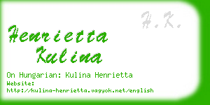 henrietta kulina business card